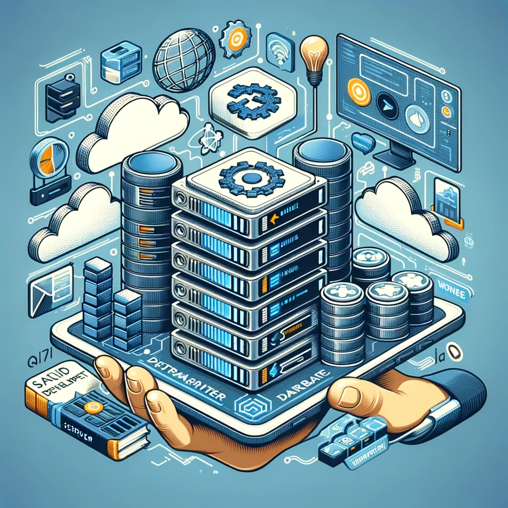 Structure de serveur robuste, une base de données, et des éléments visuels de développement d'API
